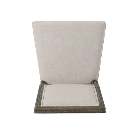 Traditional Style Dining Chair Set With Fabric Upholstery