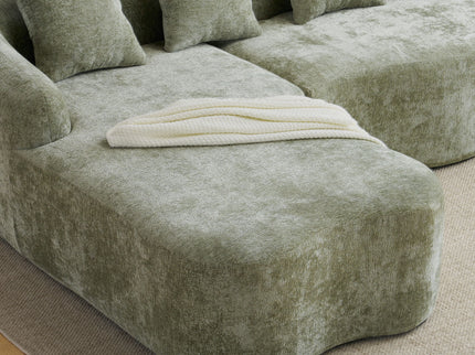Modular L-Shape Sectional Sofa With Curved Chaise