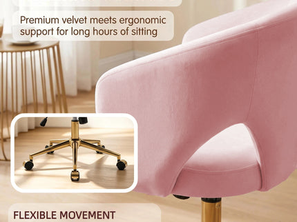 Ty - Office Adjustable Swivel Chair With Lumbar Support - Pink