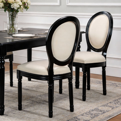 Upholstered & Round Back Dining Chairs (Set of 2)