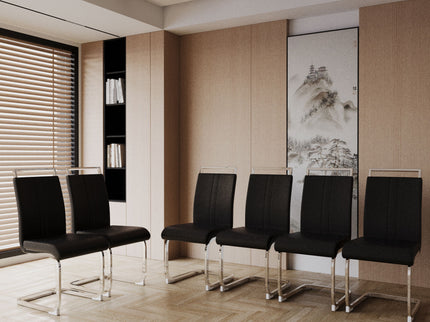 Modern Dining Chairs With Padded Seat, High Back