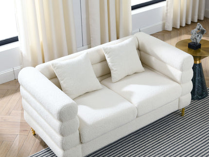 Oversized 2 Seater Sectional Sofa With Deep Seating And 2 Pillows