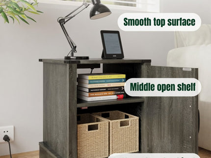 Farmhouse Nightstand, Charging Station & Storage