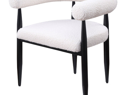 Notting - Upholstered Dining Arm Chair (Set of 2) In And Open C Shaped Backrest - Cream