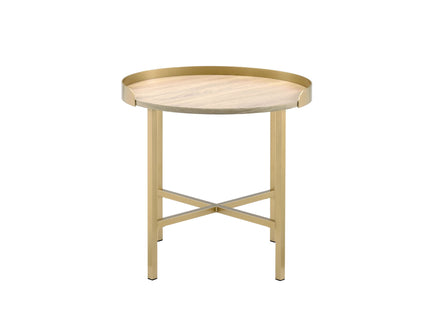 Mithea - End Table - Oak / Gold
