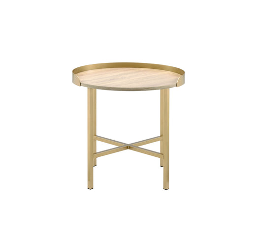 Mithea - End Table - Oak / Gold