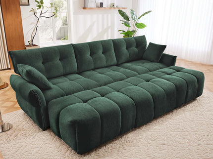 Sofa Set With Ottoman And Pillows, Textured, High Resilience Cushions