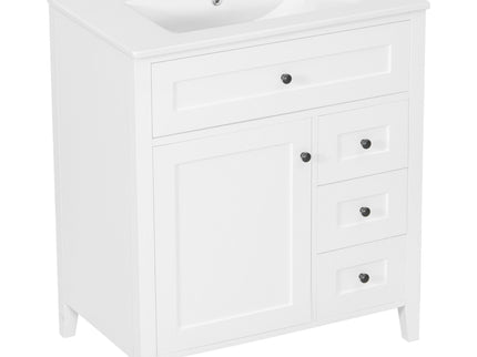 Bathroom Vanity With Sink, 3 Drawers And Adjustable Shelf