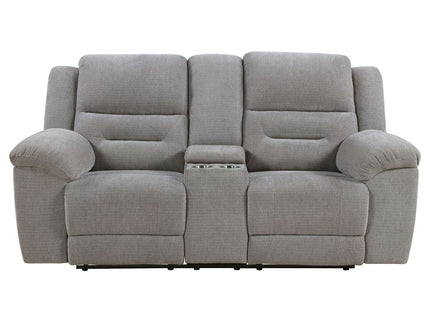 Sebring - Upholstered Manual Reclining Loveseat With Center Storage Console - Gray