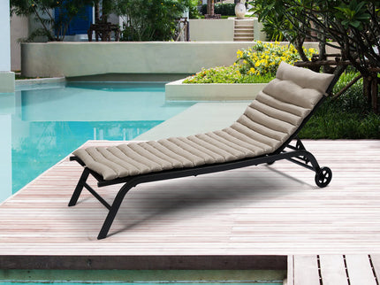 2 Piece Outdoor Chaise Lounge Chair Cushion Set