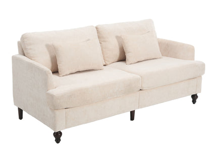 Mid Century Modern Fabric Loveseat Sofa, 2 Seat Upholstered Couch