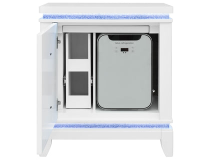 Adalid - Nightstand With Cooler, USB And Speaker - White