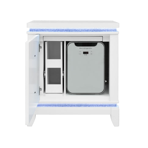 Adalid - Nightstand With Cooler, USB And Speaker - White