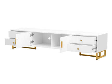 TV Media Console Table, TV Stand With Storage For Living Room - White