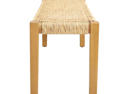 Angie - Bench Outdoor Seating Acacia Wood Faux Rattan - Teak