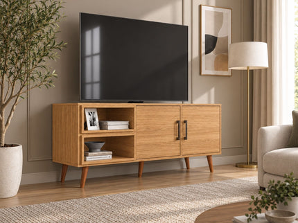 TV Stand For TVs Up To 60" With 2 Doors And 2 Open Shelves