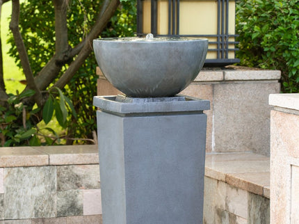 Zen Bowl Water Fountain, Outdoor Bird Feeder / Bath Fountains, Relaxing Water Feature For Garden
