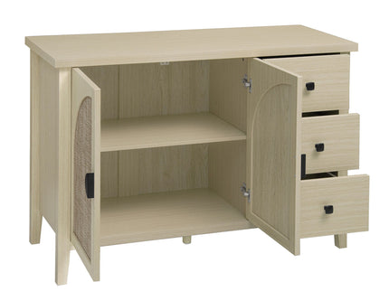 Rattan 2 Door 3 Drawer Cabinet, Suitable For Bedroom - Natural
