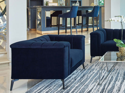 Darci - Accent Armchair With Seating And Tapered Legs - Blue