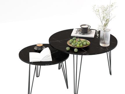 Round Nesting Coffee Table For Living Room (Set of 2)