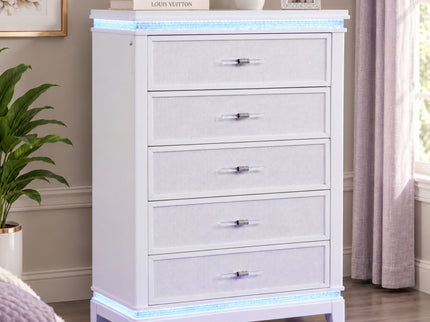 Opium - 5 Drawer Chest - White