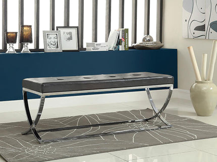 Curve Leg Bench With Upholstery - Black