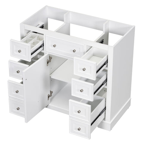 Modern Bathroom Vanity Base Only With 1 Cabinet And 6 Drawers
