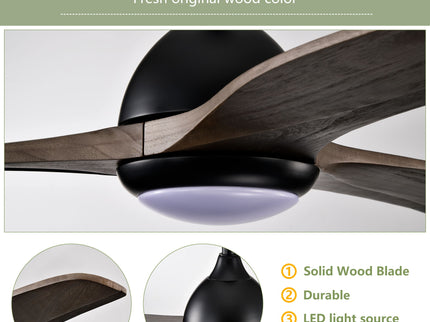 Indoor Outdoor Ceiling Fan With Light With Remote Control, Noiseless Reversible Motor, 6 Speed, 3 Color