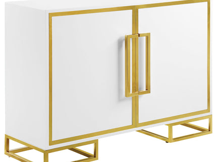 Synchrony - 2 Door Accent Cabinet With Art Deco Trim - White