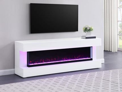 Vallerie 71-inch BT Speaker TV Stand Fireplace Console White