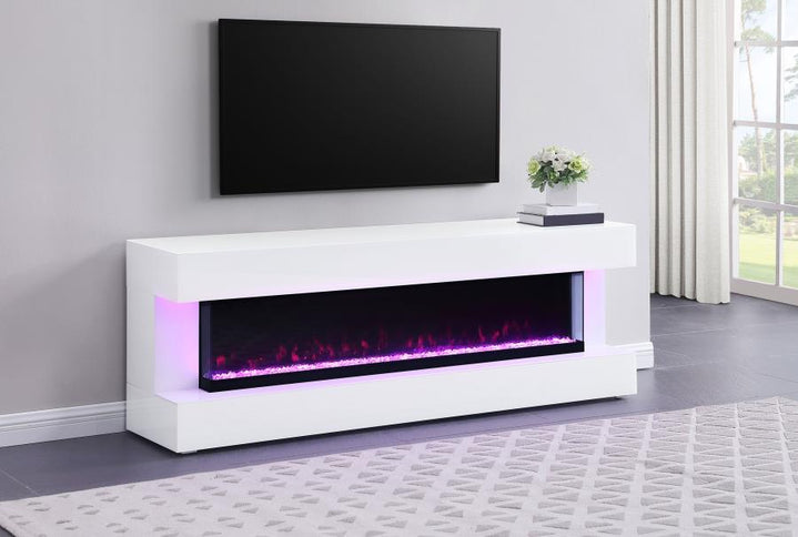 Vallerie 71-inch BT Speaker TV Stand Fireplace Console White