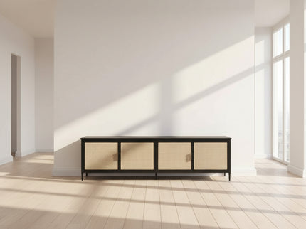 Amherst 4-door 78-inch Metal TV Stand Media Console Black