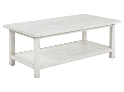 Payne 1-drawer Wood End Table with Shelf Distressed White