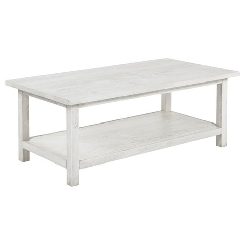 Payne 1-drawer Wood End Table with Shelf Distressed White