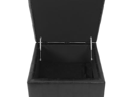Square Tufted Indoor Ottoman With Lift-Top Storage