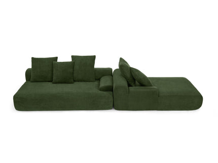 L-Shape Sectional Sofa, Modular Compressed Couch For Living Room Bedroom, 4 Seater - Green