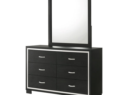 6 Drawer Dresser With Handles Bedroom Furniture - Black