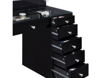 Fern - 7 Drawer Vanity Set With Mirror And Globe Lights