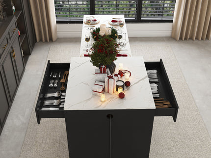 Expandable Kitchen Island With Power Outlet