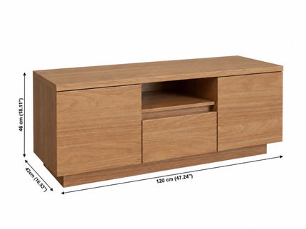 TV Stand For TVs Up To 50" With 1 Drawer And 2 Doors - Oak