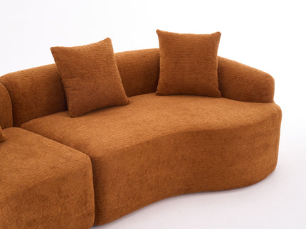 4 Seater Sofa With Fabric, 30D, 60 Hardness Full Sponge, 4 Pillow For Living Room, Home Furniture Sleeper Sectional Sofa For Apartment