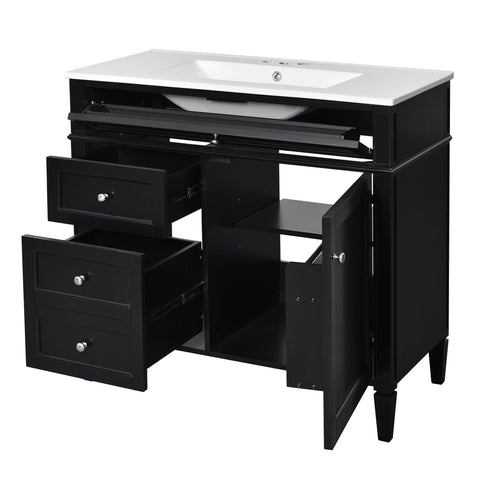 Bathroom Vanity With Top Sink, 2 Drawers And Tip Out Drawer