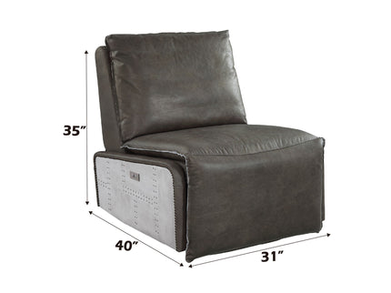 Metier - Power Motion Recliner - Gray / Aluminum