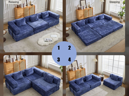Convertible Floor Sofa Bed, Boneless Modular Sectional Sofa For Living Room