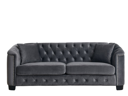 Modern Chesterfield Sofa With Tufted Backrest For Living Room