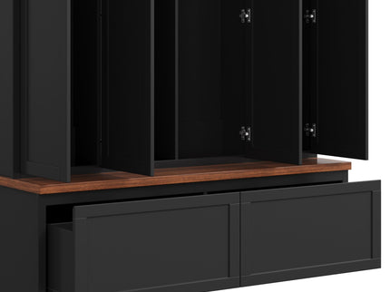 Hall Tree With 4 Hidden Cabinets