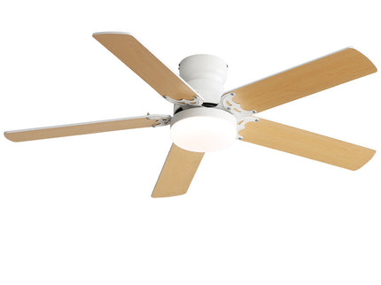 Modern Ceiling Fan With 3 Color Dimmable Light 5 Blades Remote Control Reversible Dc Motor - White