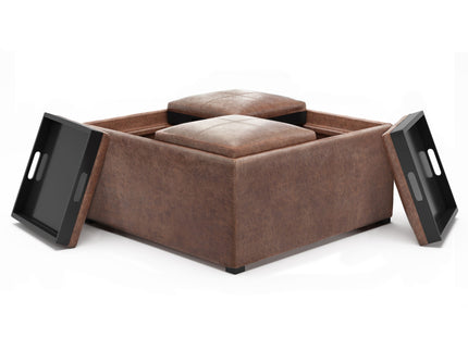 Avalon - Square Coffee Table, Storage Ottoman