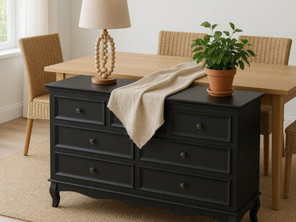 7 Drawer Dresser, Storage Chest - Black
