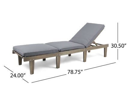 Ariana - Wood Chaise Lounge With Cushion